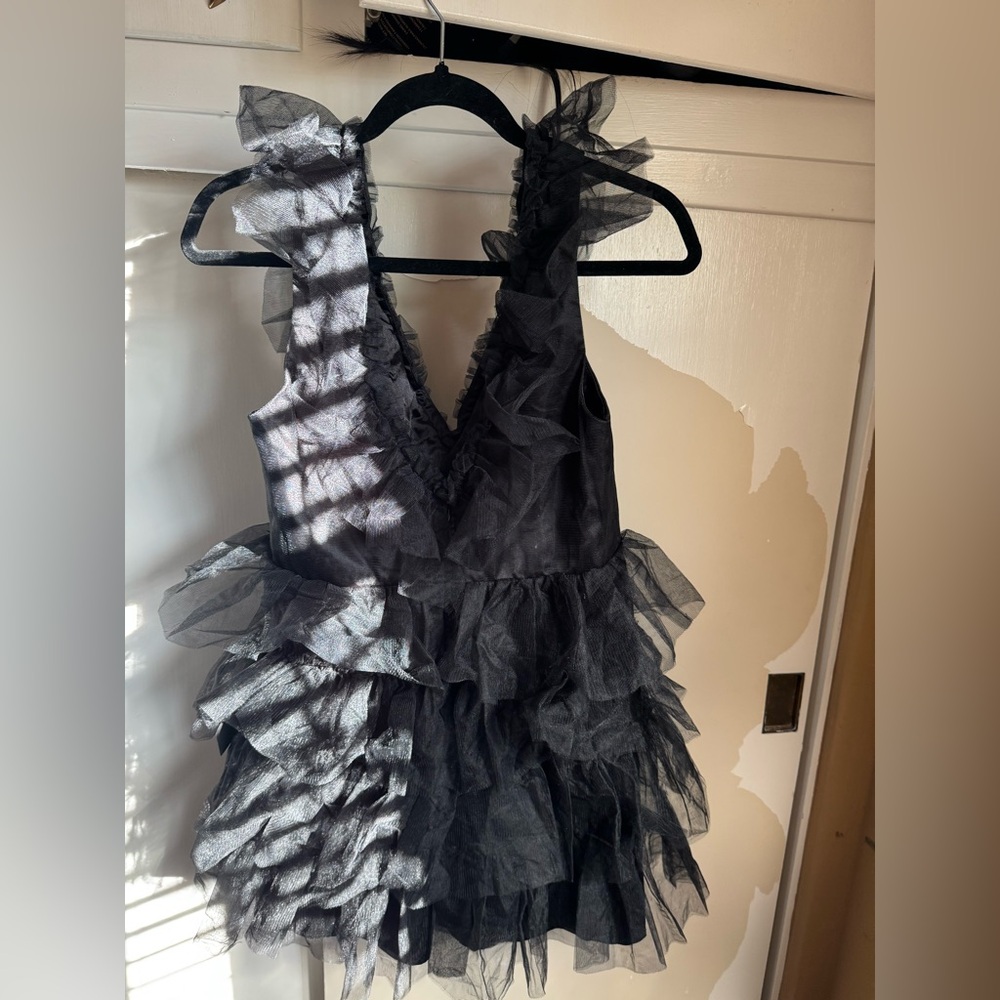 Lulu's Black Ruffled Mini Dress